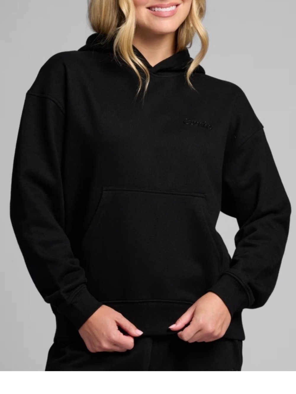 Comfrt Halo Lightweight Crop Hoodie Obsidian Black Medium Unisex